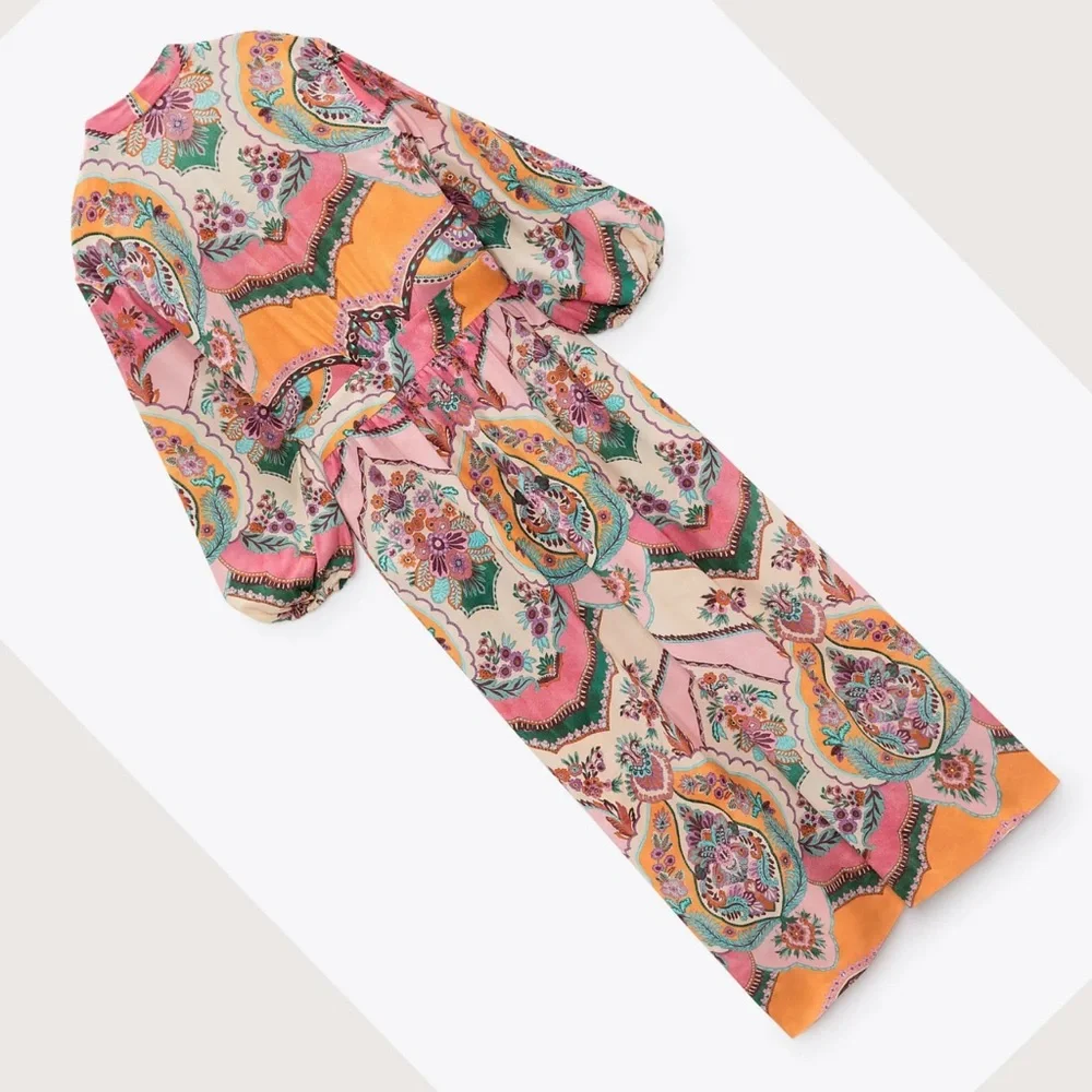 Zara Printed Maxi Wrap Floral Dress - Picture 5 of 8